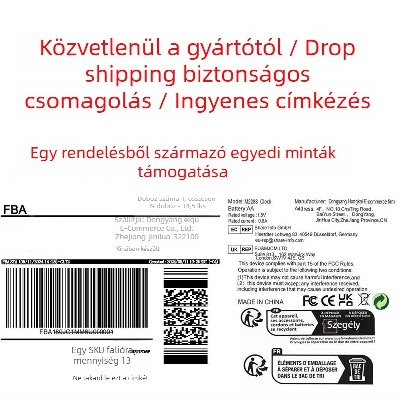 Falióra sűrűséglemezből, kerek, egyoldalas, másodperces suhanó mozgás, világidő