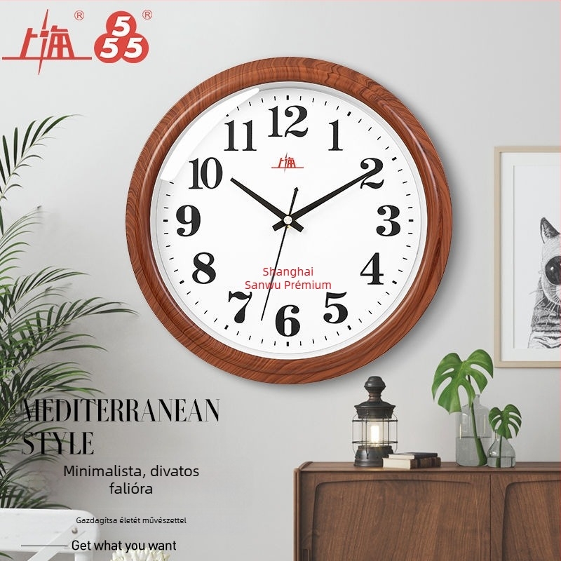 Shanghai Sanwu fali óra a nappaliba, modern minimalist design, csendes kvarc mechanizmus, falra szerelhető