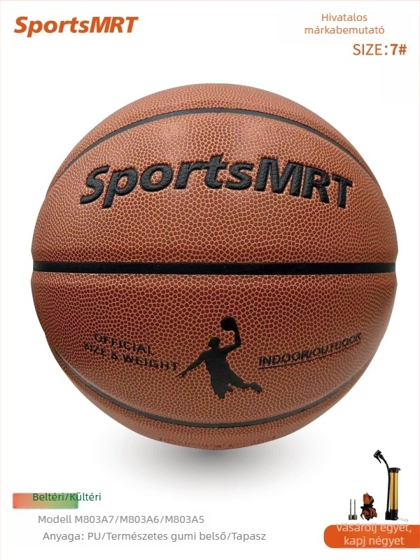 SportsMRT M803 PU kültéri kosárlabda, méret №567, felnőtteknek, edzőlabda cementes pályára