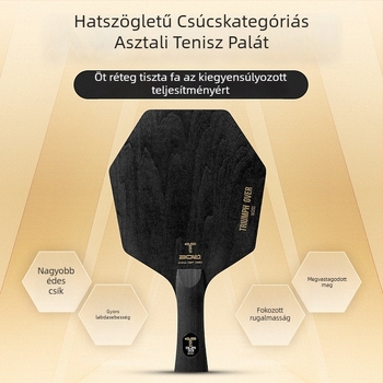 Hexagonális asztalitenisz penge, öt rétegű tiszta fa, Basswood-Pine-Paulownia, nagy mag