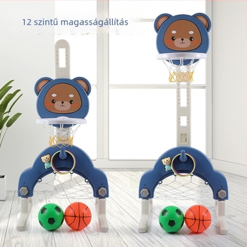 Beltéri gyerekeknek készült kosárpalánk animációs állatokkal (állítható magasság, PVC anyag, 3 kg, csavaros szerelés)