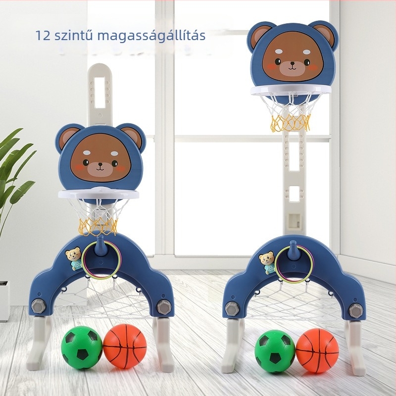 Beltéri gyerekeknek készült kosárpalánk animációs állatokkal (állítható magasság, PVC anyag, 3 kg, csavaros szerelés)