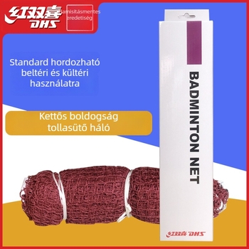 Standard hordozható tollaslabda háló – professzionális páros/egyéni használatra, nylon anyag, Double Happiness márka