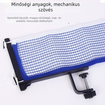 New Whale hajtogatható pingpong hálókeret – hordozható asztalitenisz tartó poliészter hálóval és fém rácsszerkezettel, nettó tömeg 795 g