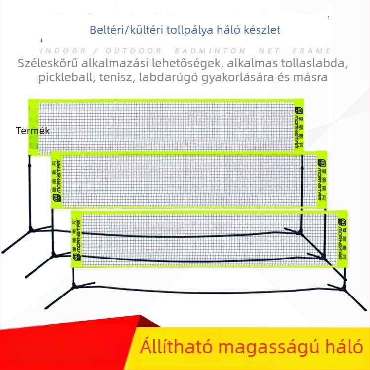 Badminton hálóváz – hordozható, beltéri és kültéri használatra; anyag 38491298423; testreszabható feldolgozás; márka Mornstar/Morisdan; licencelhető privát címke