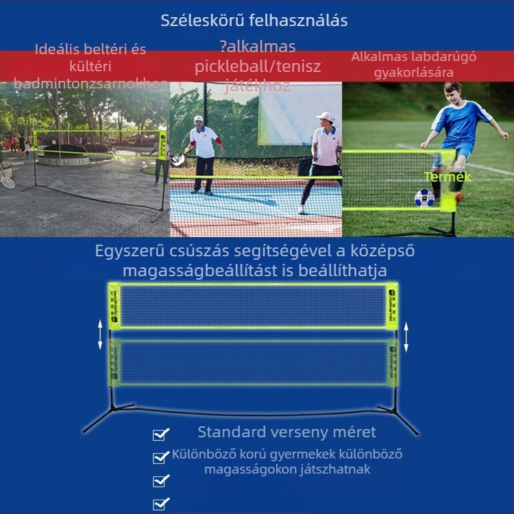 Badminton hálóváz – hordozható, beltéri és kültéri használatra; anyag 38491298423; testreszabható feldolgozás; márka Mornstar/Morisdan; licencelhető privát címke