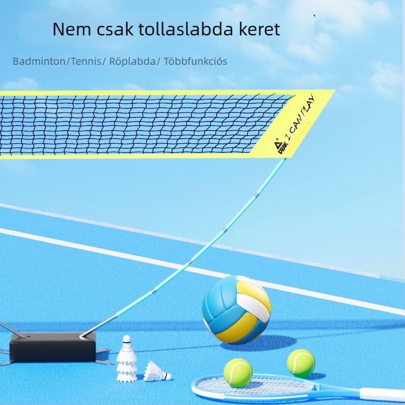 Peak Hordozható összecsukható hálóváz badmintonhoz — beltéri és kültéri használatra, nylon és üvegszálból készült, levehető oszlopok