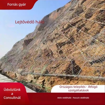 Oldalvédő háló lejtőkhez – gyémánt alakú rács, forróhorganyzott, Yinyi márka, hegyi kőomlás elleni védelem