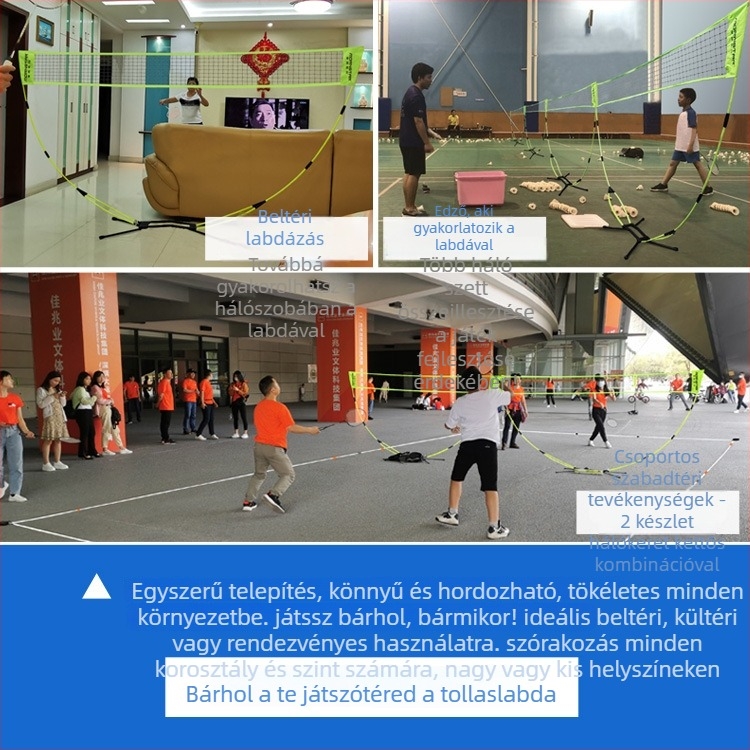Bádminton hálókeret, hordozható, kültéri használatra, összecsukható, standard/profi kategória, márka Mornstar/Morisdan