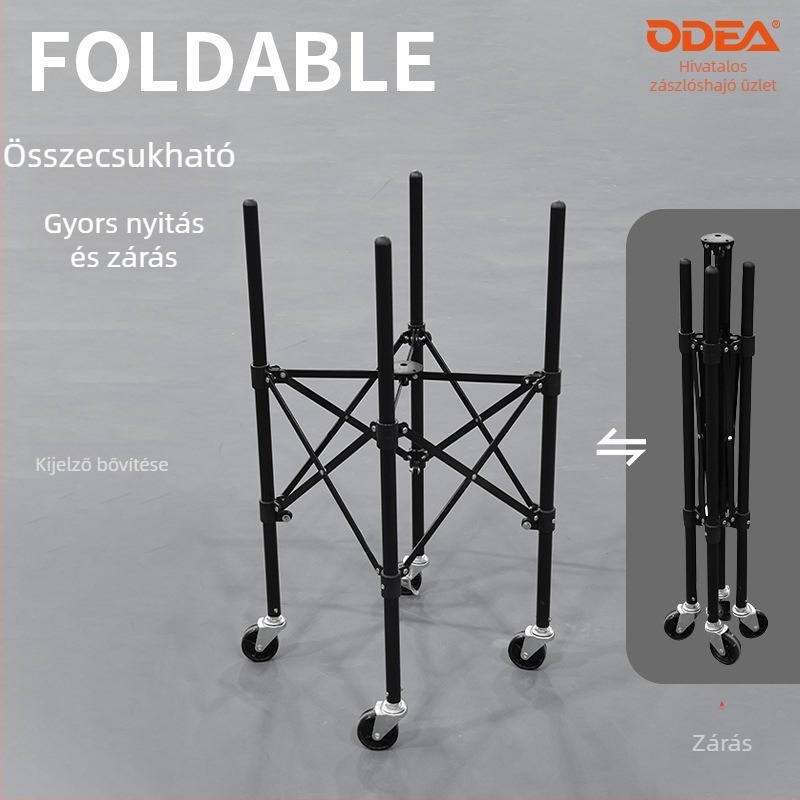 Odea Odeir teniszlabdákocsi — hordozható, összecsukható gyűjtőkeret, nagy kapacitás, állítható