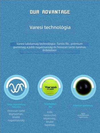 Varesi Weires kezdő teniszgolyók — nagy rugalmasság, tartósak, kopásálló edzéshez kezdő- és középhaladó versenyekhez