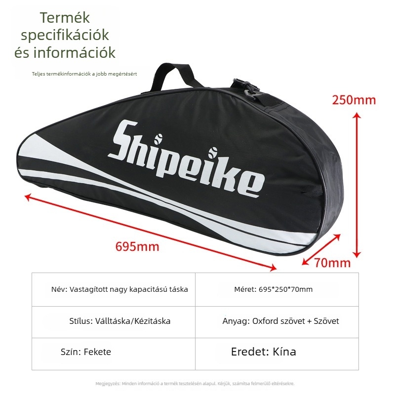 Spike márkájú badminton ütő táska | Oxford anyag, vízálló | 3-6 ütőt befogad | Asztaliteniszhez és badmintonhoz