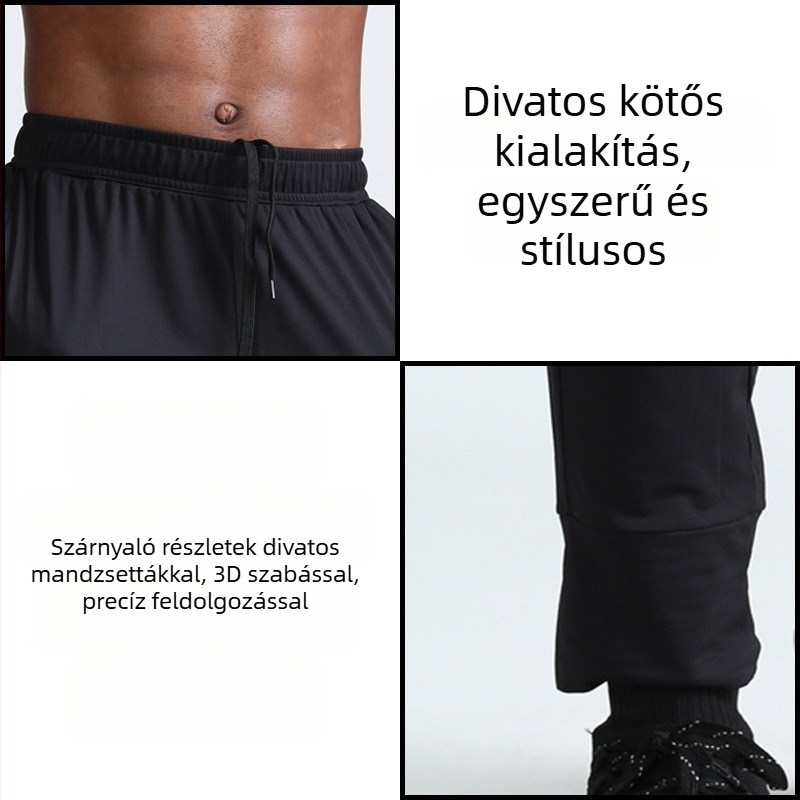 Férfi kosárlabda-edzőnadrág, gyorsan száradó, négy évszakos, karcsú illeszkedés, 95% poliészter