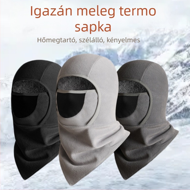 Kerékpáros maszk téli fleece bélésével, szélálló és melegen tartó arcvédelemmel, uniszex, ORI velúr anyag