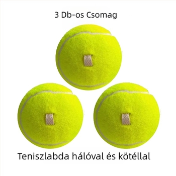 Tenisz edző egyéni gyakorláshoz rögzített kötéllel, rugalmas visszacsatolási zsinórral és labdával, kémiai rostból készített