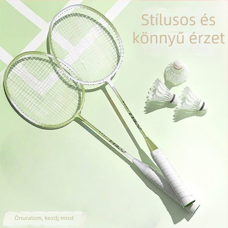 Tollaslabdaütő, karbon szálas keret, kettős ütő készlet, súly 95–100 g, közvetlen ütés, közepes keménység