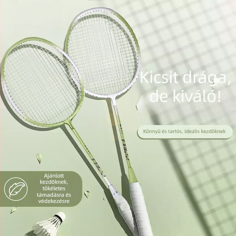 Tollaslabdaütő, karbon szálas keret, kettős ütő készlet, súly 95–100 g, közvetlen ütés, közepes keménység
