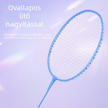 Felnőtteknek szánt tollaslabdaütő készlet – kettős ütő, vasötvözet váz, nylon húrok, 95–100 g tömeg, oldalsó ütés