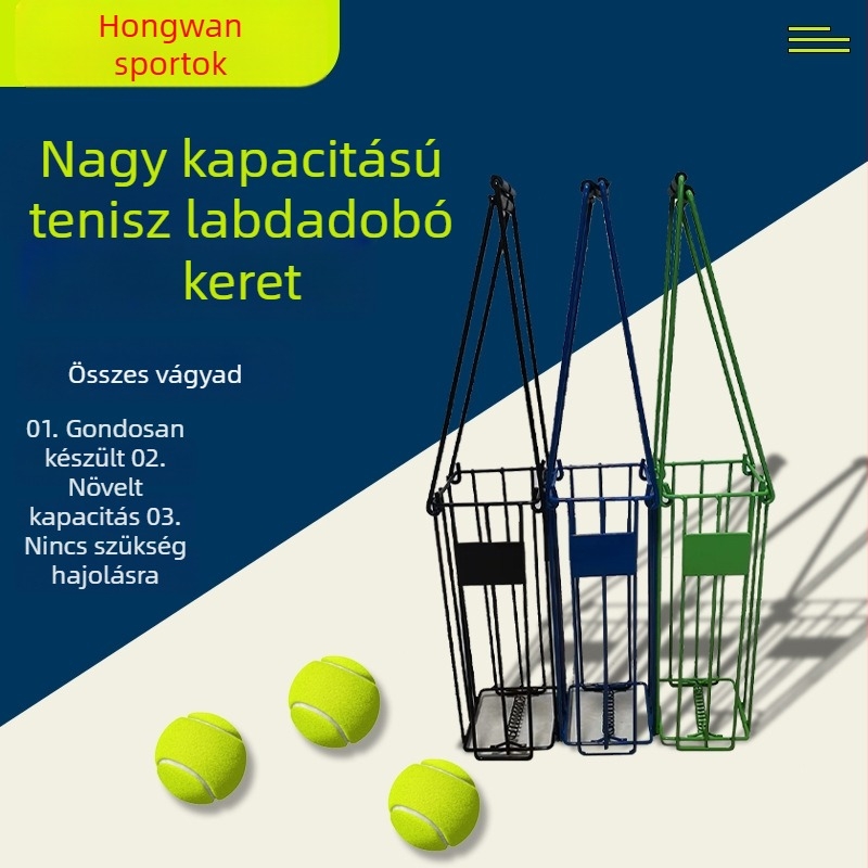 Automatikus teniszlabda gyűjtő kocsi - testre szabható feldolgozás; alkalmas edzéshez, kültéri sportokhoz, tenishez és tollaslabdához, valamint más labdajátékokhoz