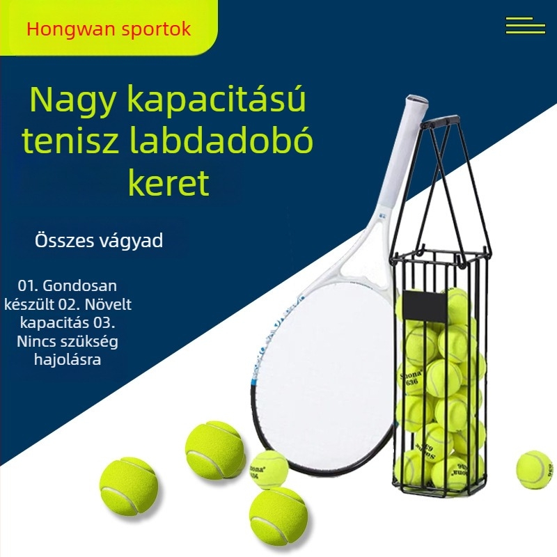 Automatikus teniszlabda gyűjtő kocsi - testre szabható feldolgozás; alkalmas edzéshez, kültéri sportokhoz, tenishez és tollaslabdához, valamint más labdajátékokhoz