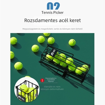 Hordozható teniszlabda-gyűjtő – acél váz, Mianda márka, privát címke lehetőség