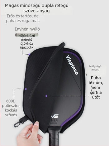 Vispinvo pickleball ütőtok – poliészter, 600D, kockás mintázat, védő tok