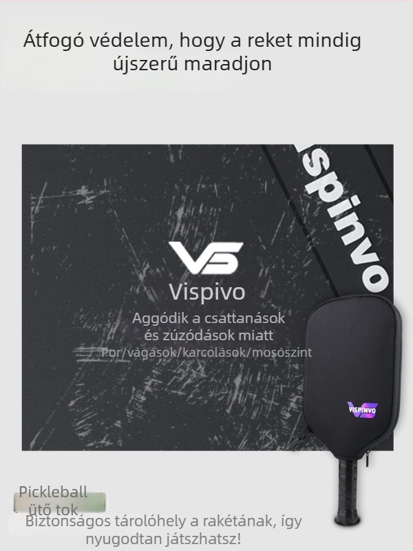 Vispinvo pickleball ütőtok – poliészter, 600D, kockás mintázat, védő tok