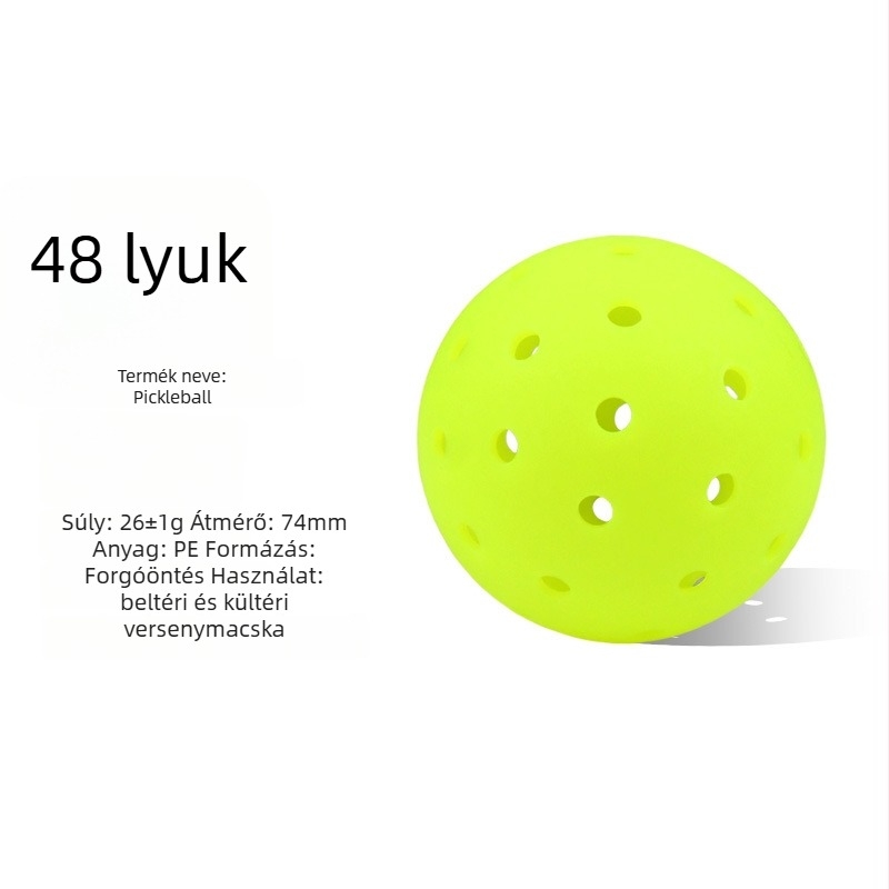 Vispinvo 48 lyukú pickleball labda, PE anyag, tömeg 26 g