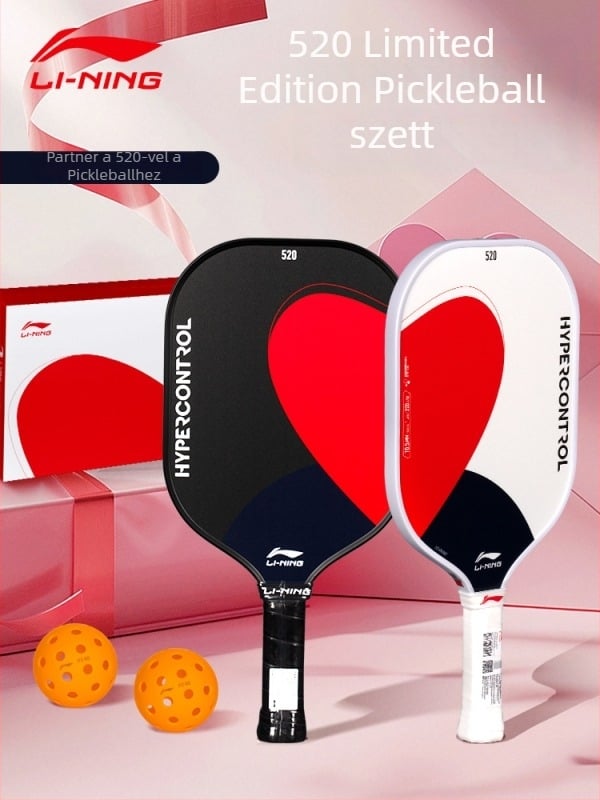 Lining Li Ning pickleball ütő készlet — 520 korlátozott kiadás, páros stílus, üvegszálas, súly 220–225 g