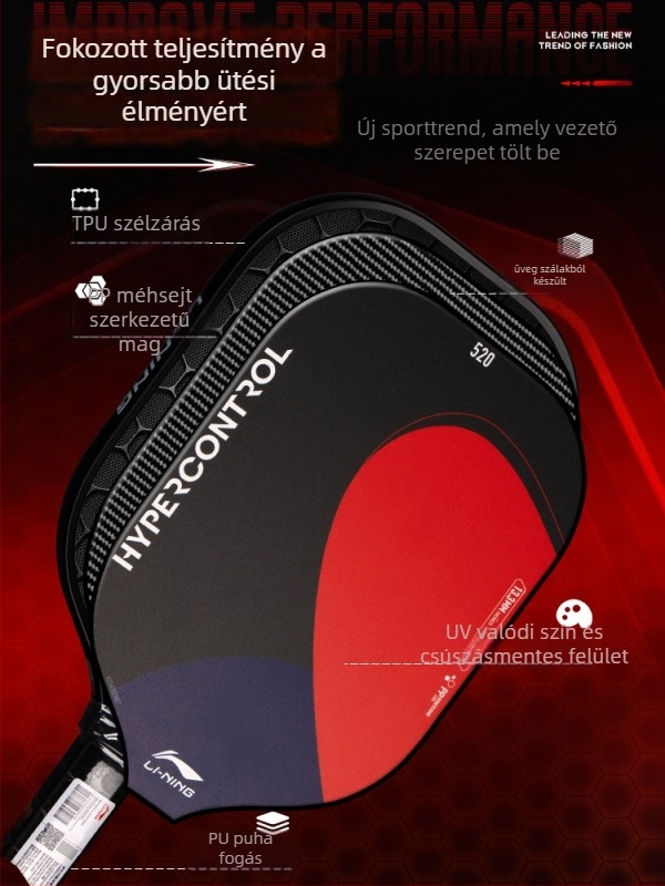Lining Li Ning pickleball ütő készlet — 520 korlátozott kiadás, páros stílus, üvegszálas, súly 220–225 g