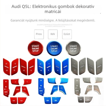 Audi Q5L dekorált központi gomb a 1-gombos indításhoz és elektromos kézifékhez — alumíniumötvözet, logó nélkül, testreszabás nélkül