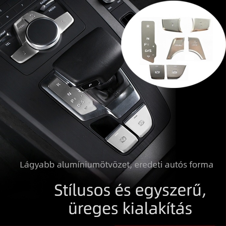 Audi Q5L dekorált központi gomb a 1-gombos indításhoz és elektromos kézifékhez — alumíniumötvözet, logó nélkül, testreszabás nélkül