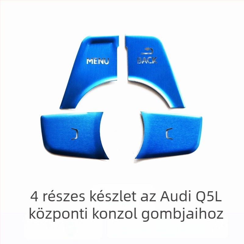 Audi Q5L dekorált központi gomb a 1-gombos indításhoz és elektromos kézifékhez — alumíniumötvözet, logó nélkül, testreszabás nélkül