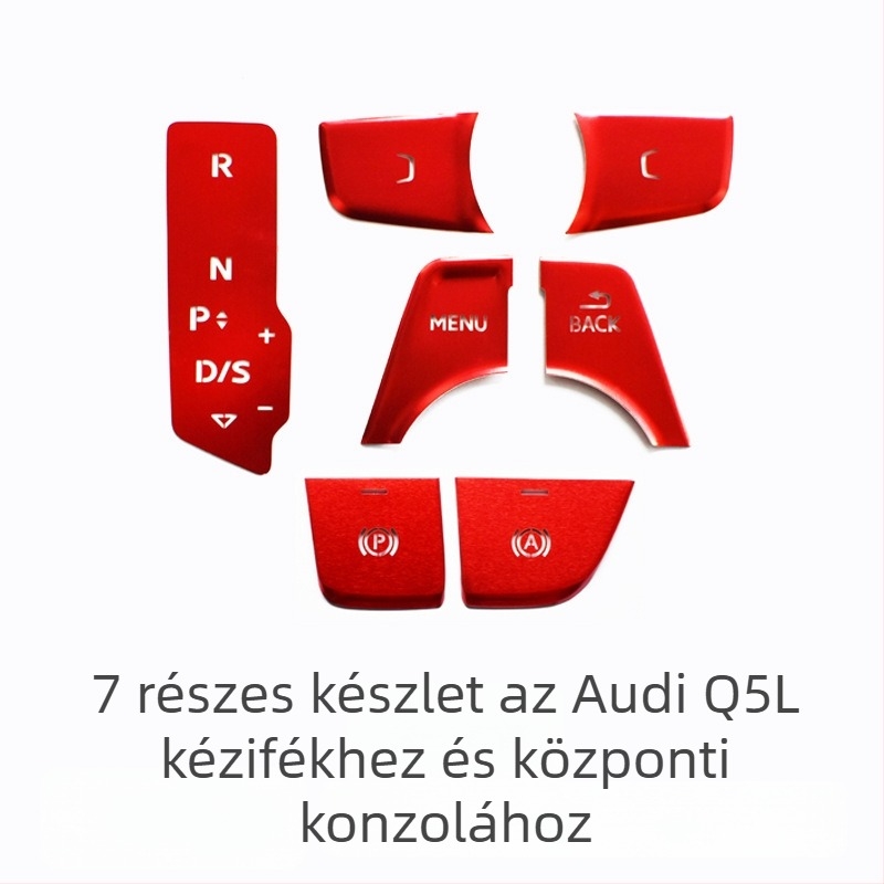 Audi Q5L dekorált központi gomb a 1-gombos indításhoz és elektromos kézifékhez — alumíniumötvözet, logó nélkül, testreszabás nélkül