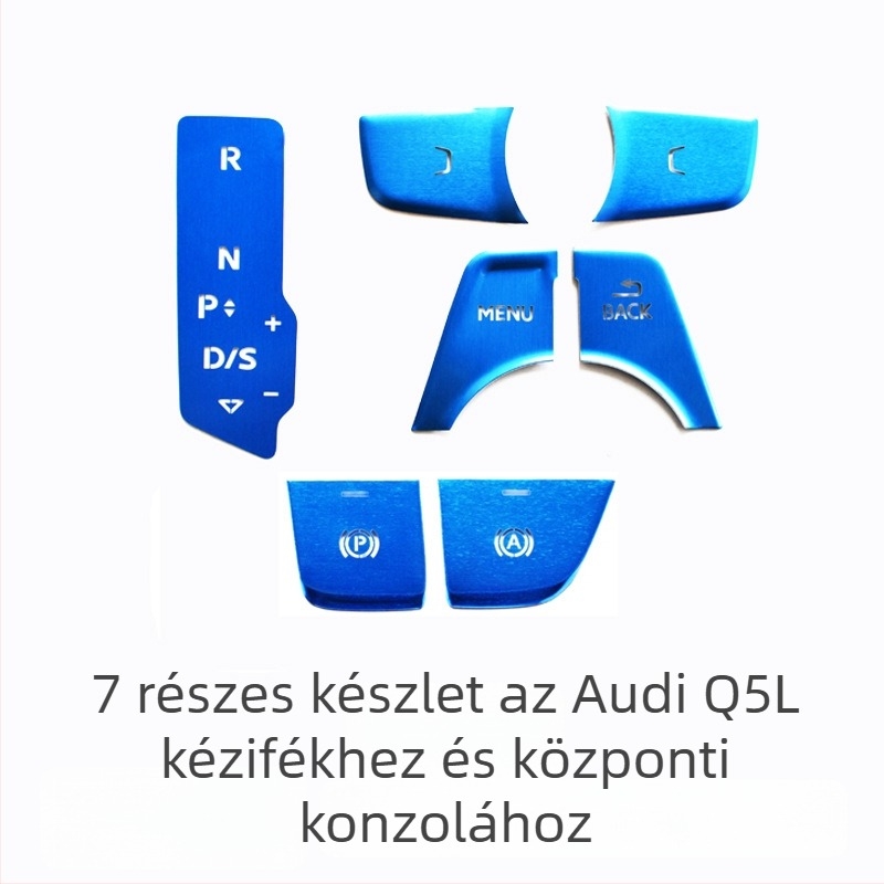 Audi Q5L dekorált központi gomb a 1-gombos indításhoz és elektromos kézifékhez — alumíniumötvözet, logó nélkül, testreszabás nélkül