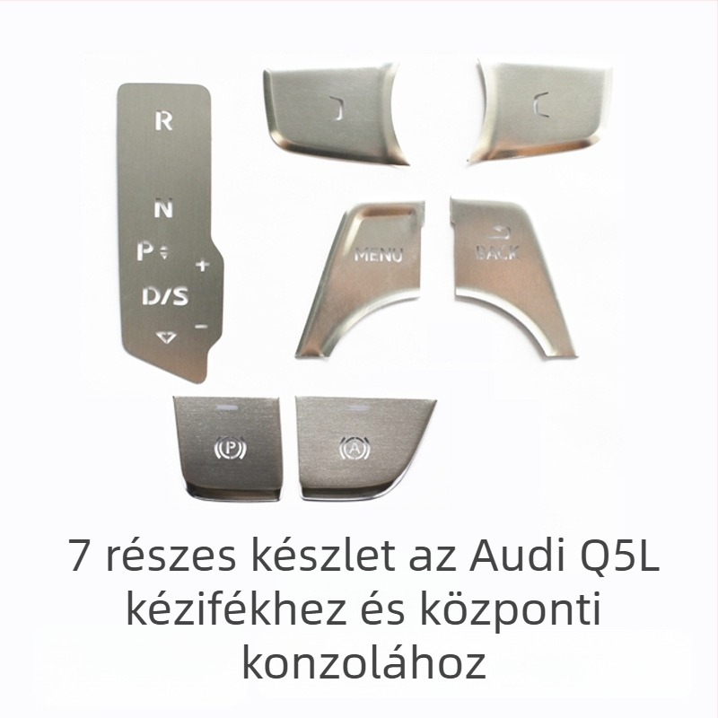 Audi Q5L dekorált központi gomb a 1-gombos indításhoz és elektromos kézifékhez — alumíniumötvözet, logó nélkül, testreszabás nélkül