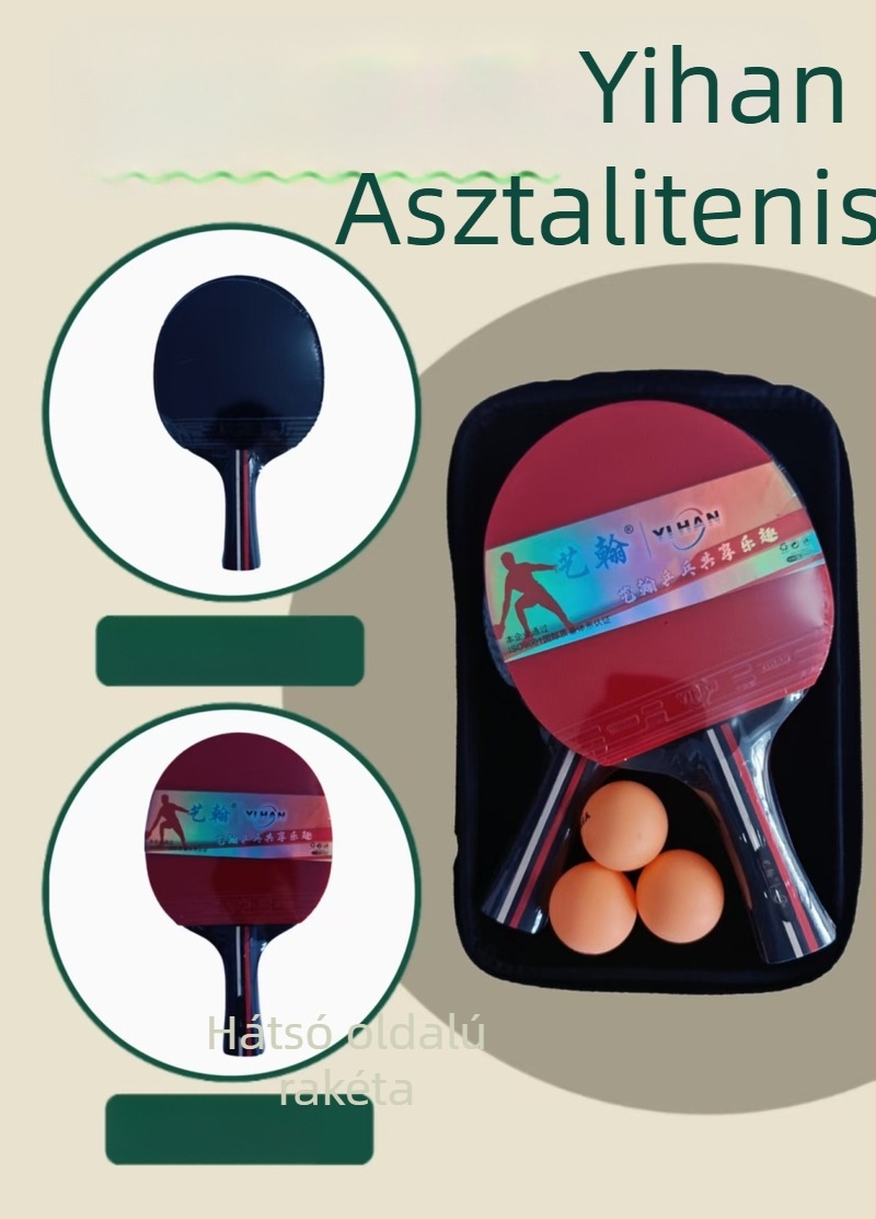 Yihan asztalitenisz ütő – kiváló minőségű edzésre és szórakozásra, hosszú ragasztó gumival, vízszintes ütés, alapanyag: fa