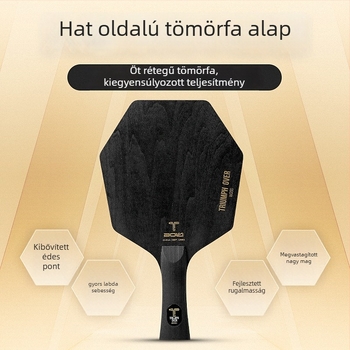 Hexagonális asztalitenisz penge, öt rétegű szilárdfa (Basswood, Pine, Paulownia), oldalsó ütés, egyenes horizontális ütés, márka Boli