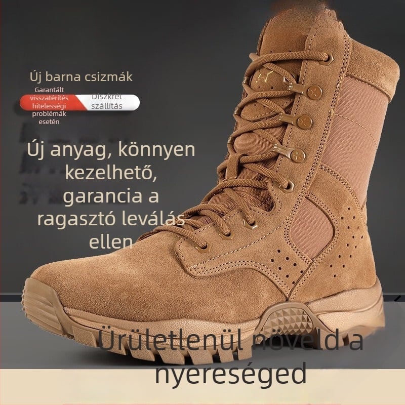 Külső használatra szánt magas szárú harci csizma, uniszex felnőtteknek, légáteresztő nylonból, sivatagi/taktikai bakancsok