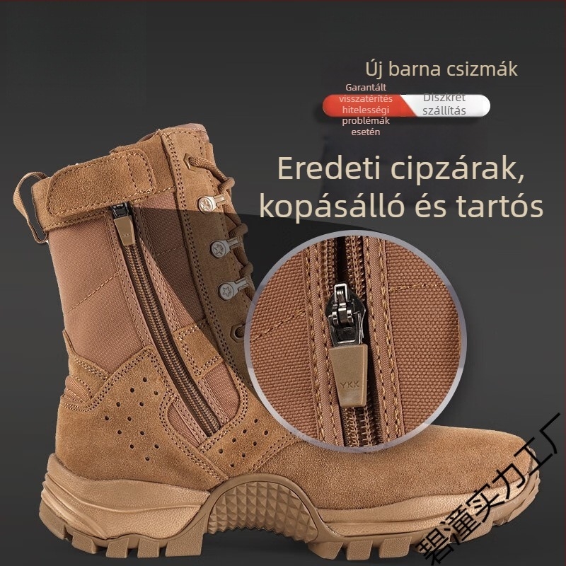 Külső használatra szánt magas szárú harci csizma, uniszex felnőtteknek, légáteresztő nylonból, sivatagi/taktikai bakancsok