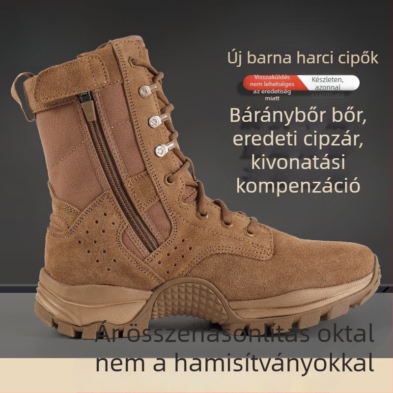 Külső használatra szánt magas szárú harci csizma, uniszex felnőtteknek, légáteresztő nylonból, sivatagi/taktikai bakancsok