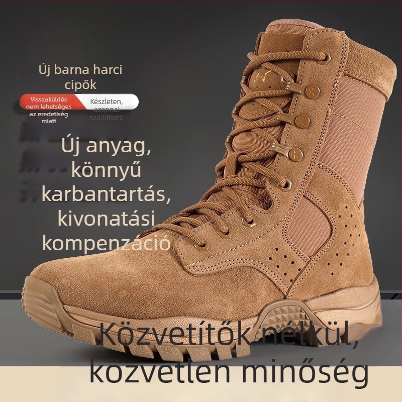 Külső használatra szánt magas szárú harci csizma, uniszex felnőtteknek, légáteresztő nylonból, sivatagi/taktikai bakancsok