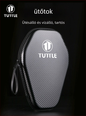 Asztalitenisz ütőtok kemény hatszög alakú formával, szénszálas textúra, vízálló, nagy kapacitású, hordozható