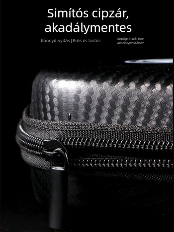 Asztalitenisz ütőtok kemény hatszög alakú formával, szénszálas textúra, vízálló, nagy kapacitású, hordozható