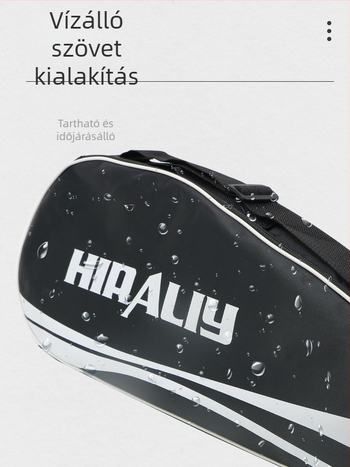 Spelt tollaslabda/teniszütő táska – Nagy kapacitású válltáska 3–6 ütőnek, Oxford anyag, vízálló, logó nyomtatva, uniszex