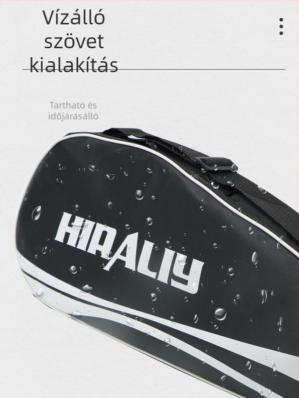 Spelt tollaslabda/teniszütő táska – Nagy kapacitású válltáska 3–6 ütőnek, Oxford anyag, vízálló, logó nyomtatva, uniszex