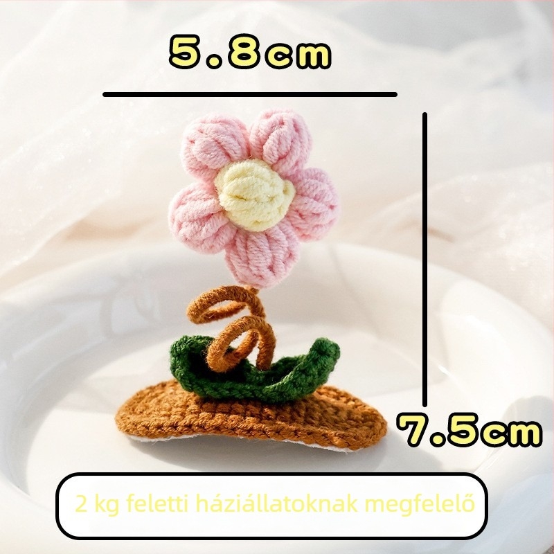 Állatoknak készült hajcsat kötött 3D nyuszifüllel — kutyák és macskák számára, gyapjú anyag, rajzfilm stílus, BB klipsz; Márka: Little one is favored