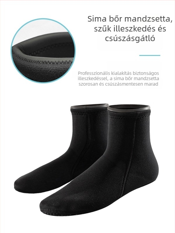 Neoprén búvár zokni téli úszáshoz, melegek és csúszásmentes talppal, 3 mm vastagság, nagy méret