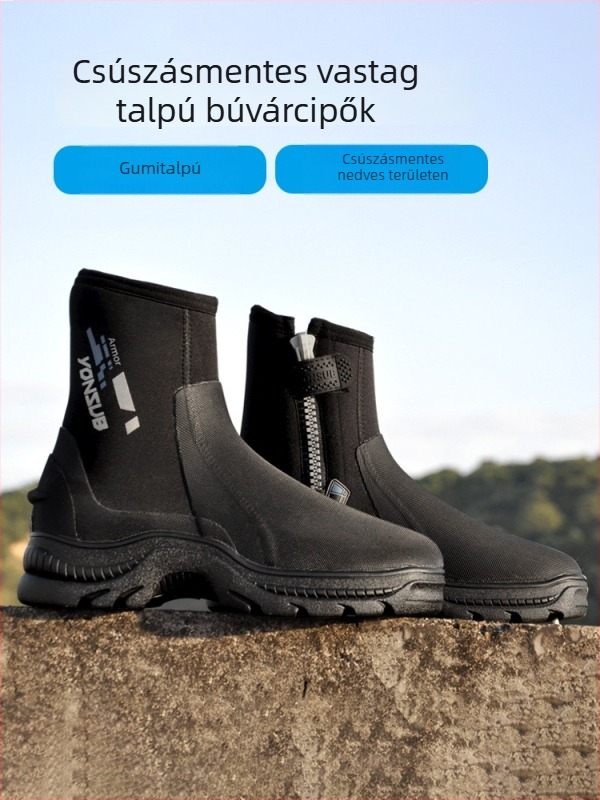 Yon Sub 5 mm neopren búvár cipő, magas, vastag, csúszásmentes a snorkelzéshez és folyótrekkinghez, uniszex vízmentő csizma
