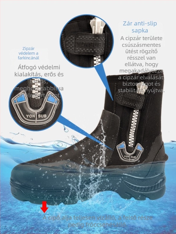 Yon Sub 5 mm neopren búvár cipő, magas, vastag, csúszásmentes a snorkelzéshez és folyótrekkinghez, uniszex vízmentő csizma